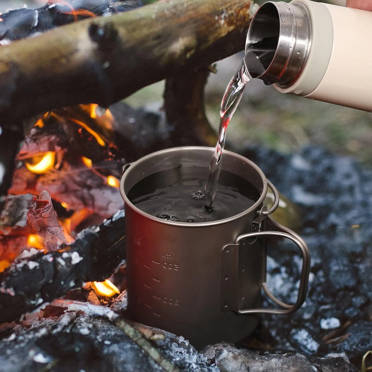 Camping Pot Set, 3 Pieces Pot Compact Camping Pans with Lid Handle Portable Camping Water Mug, for Outdoor Camping Hiking Backpacking