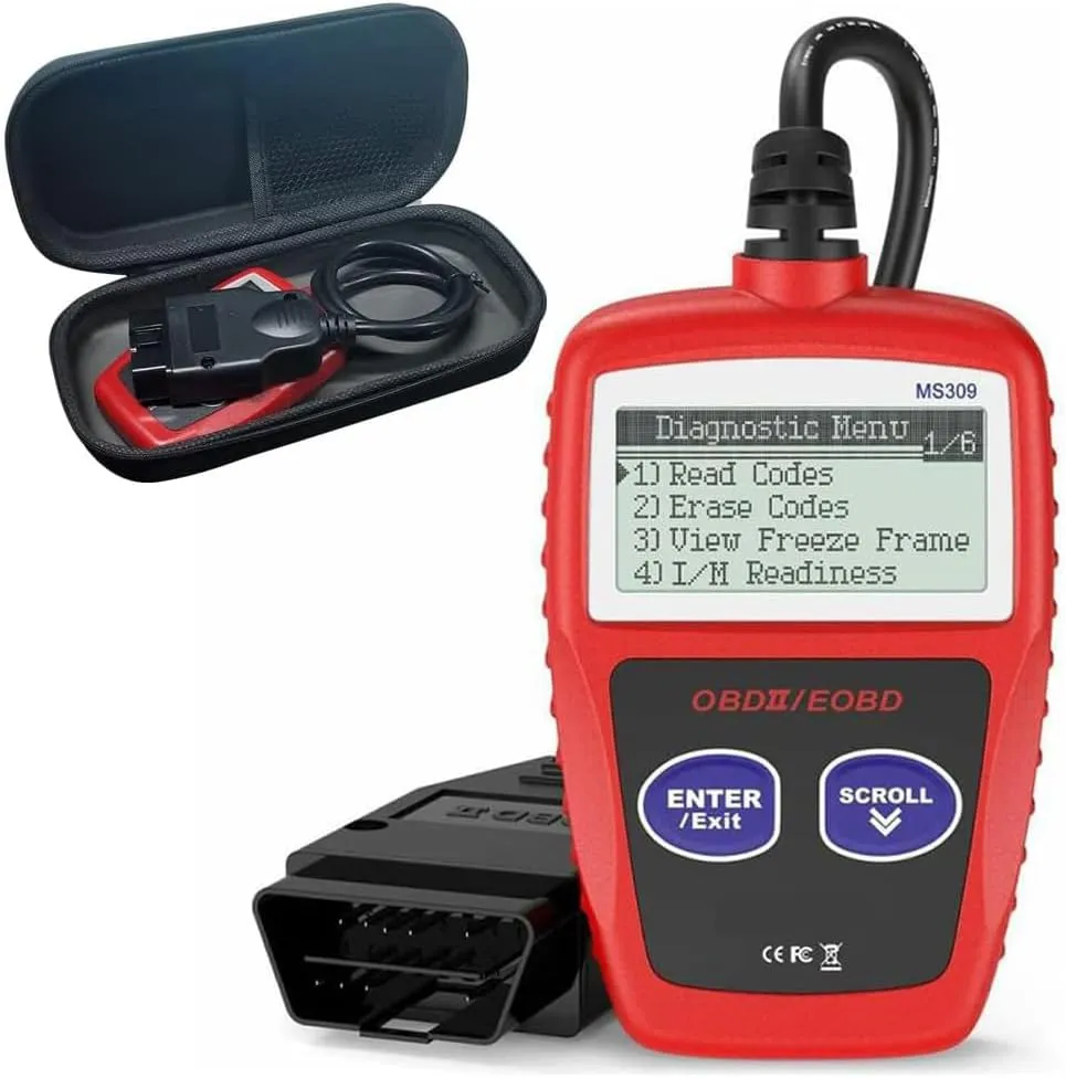 CAN OBD2 Scanner MS309 Automotive Scanner Engine Diagnostic Tool EOBD Car Check Engine Code Reader Auto CAN Diagnostic Scan Tool Multi-Languages for All OBD II Protocol Vehicles (Red)
