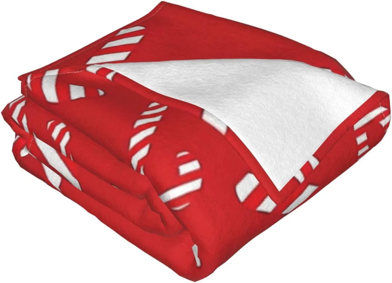 Candy Cane Pattern 60"X50" Flannel Blanket - 100% Soft Polyester, Lightweight and Warm, Suitable for Families, Camping, Travel