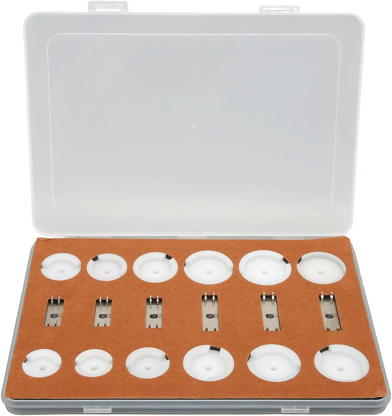 Capping Pliers Watch Capper, 18 Pressed Portable Watch Case Press Dies Tool, Professional Repair Kit for Double Eagle, Sturdy Stainless Steel Material, with Plastic Storage