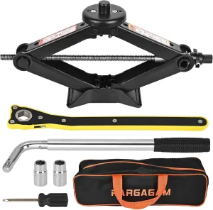 Car Jack Kit for Tesla Model 3/S/X/Y – 2.5 Ton Scissor Jack with Tesla Jack Pads & Tesla Tire Repair Kit for Spare Tire Changing and Repair Tools