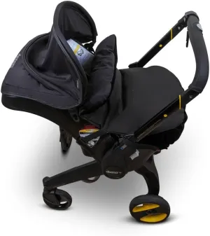 Car Seat Winter Bunting Footmuff for Doona Carseat Trendy Stroller Blanket Cover Baby Infant Warm Weather Protector for Newborn Boy Girl Canopy, Black