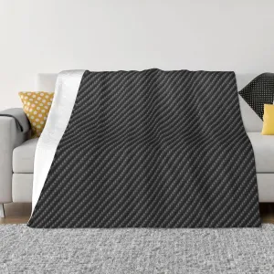 Carbon Fiber 60"X50" Flannel Blanket - 100% Soft Polyester, Lightweight and Warm, Suitable for Families, Camping, Travel
