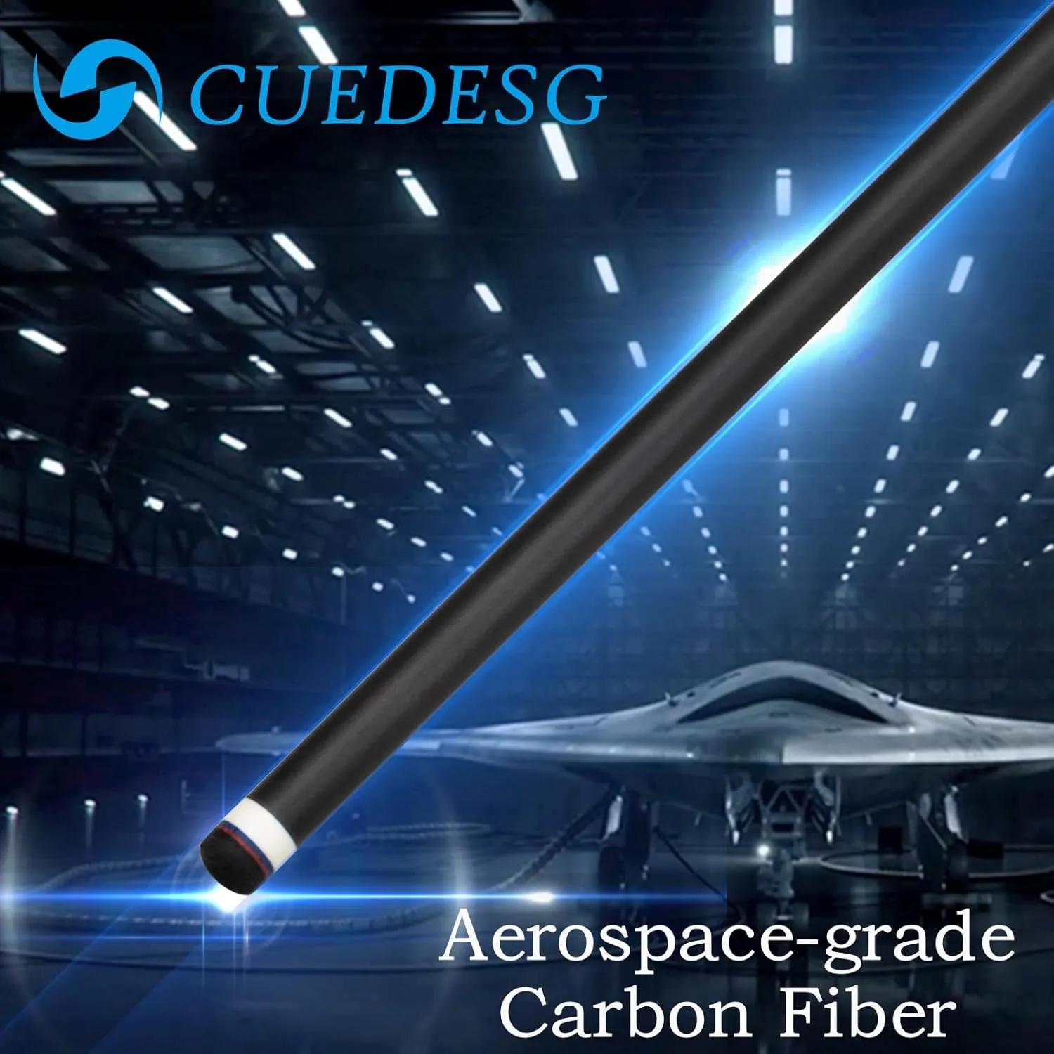 Carbon Fiber Pool Cue Stick 10.5mm/11.8mm/12.5mm,Low Deflection Pool Stick with Rare Wood Butt,Professional Cue Stick with Box Case