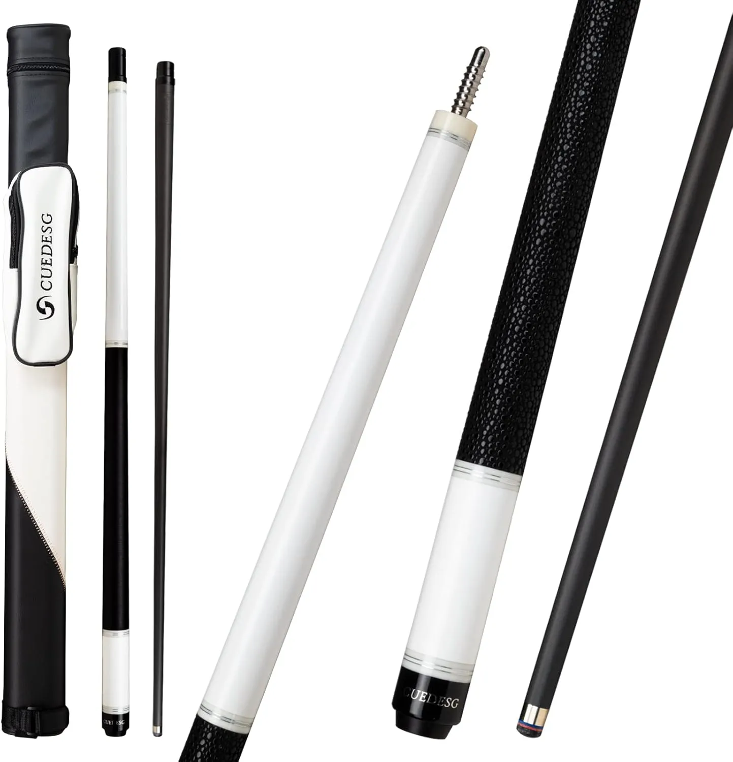 Carbon Fiber Pool Cue Stick 10.5mm/11.8mm/12.5mm,Low Deflection Pool Stick,Professional Cue Stick with Case