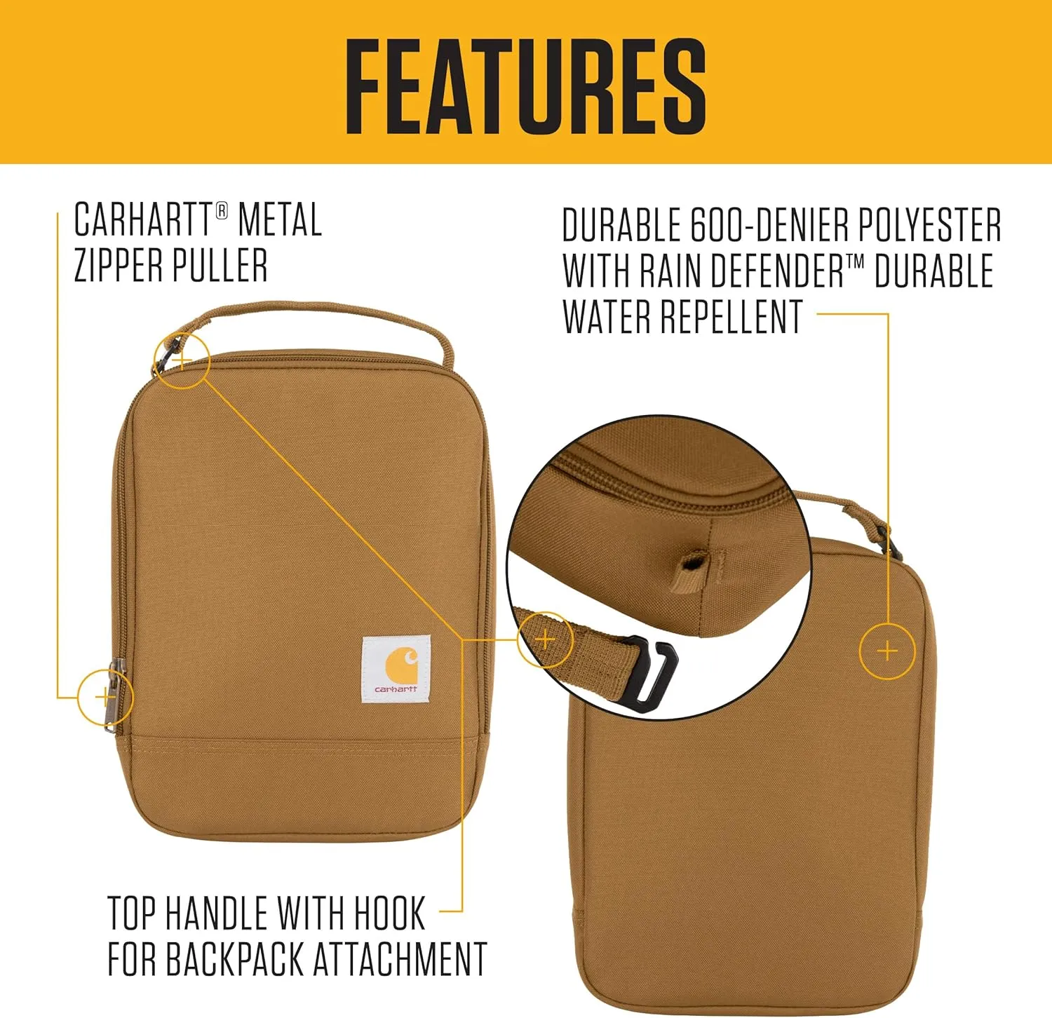 Carhartt Gear B0000581 Insulated Lunch Cooler - One Size Fits All - Carhartt Brown
