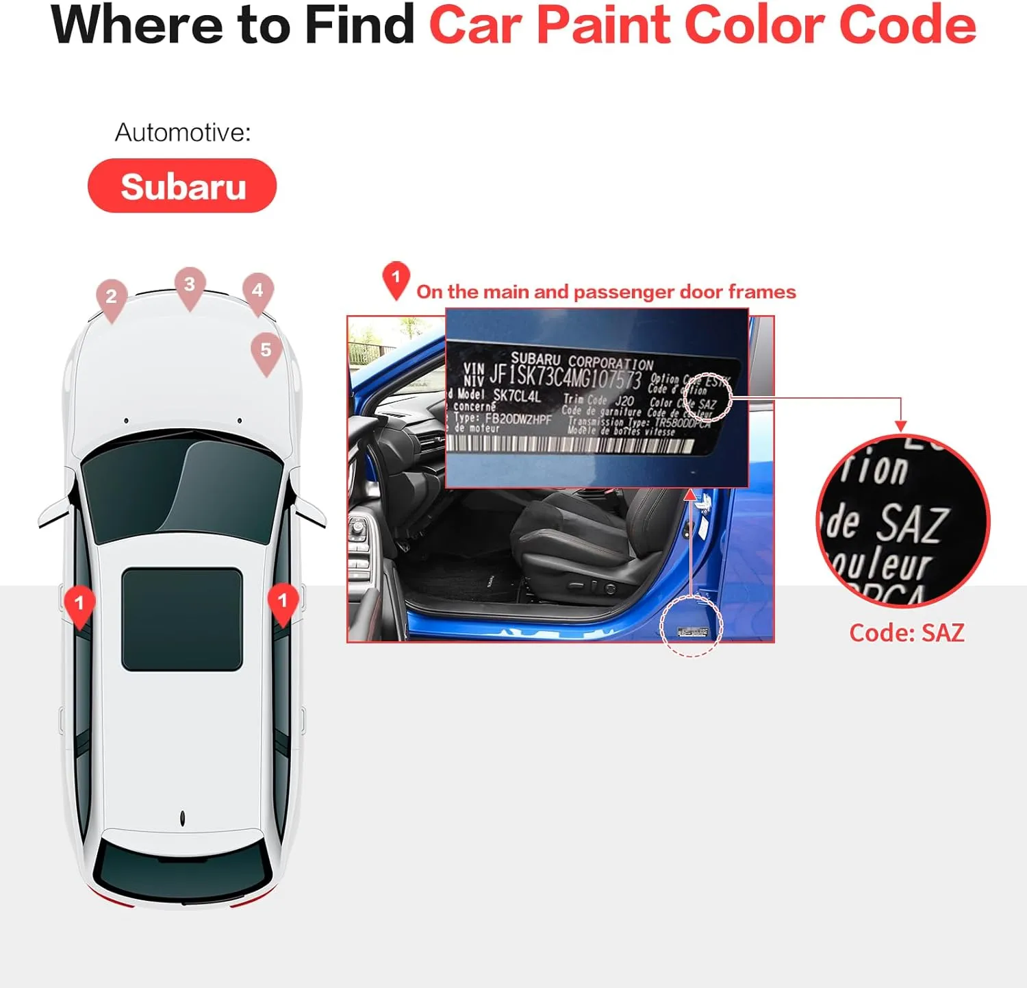 Carhoo P8Y Magnetite Gray Metallic Compatible with Subaru Exact Match Touch Up Paint Pen