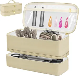 Case for Shark Flex Style, Travel Case for Airwrap, Waterproof Durable Beauty Tool Storage Box, Suitable for Multi-accessory Arrangement of Shaper, Hair Curler(Beige)