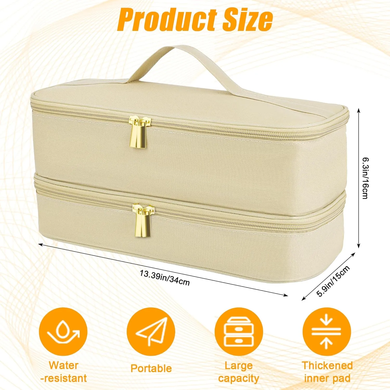 Case for Shark Flex Style, Travel Case for Airwrap, Waterproof Durable Beauty Tool Storage Box, Suitable for Multi-accessory Arrangement of Shaper, Hair Curler(Beige)