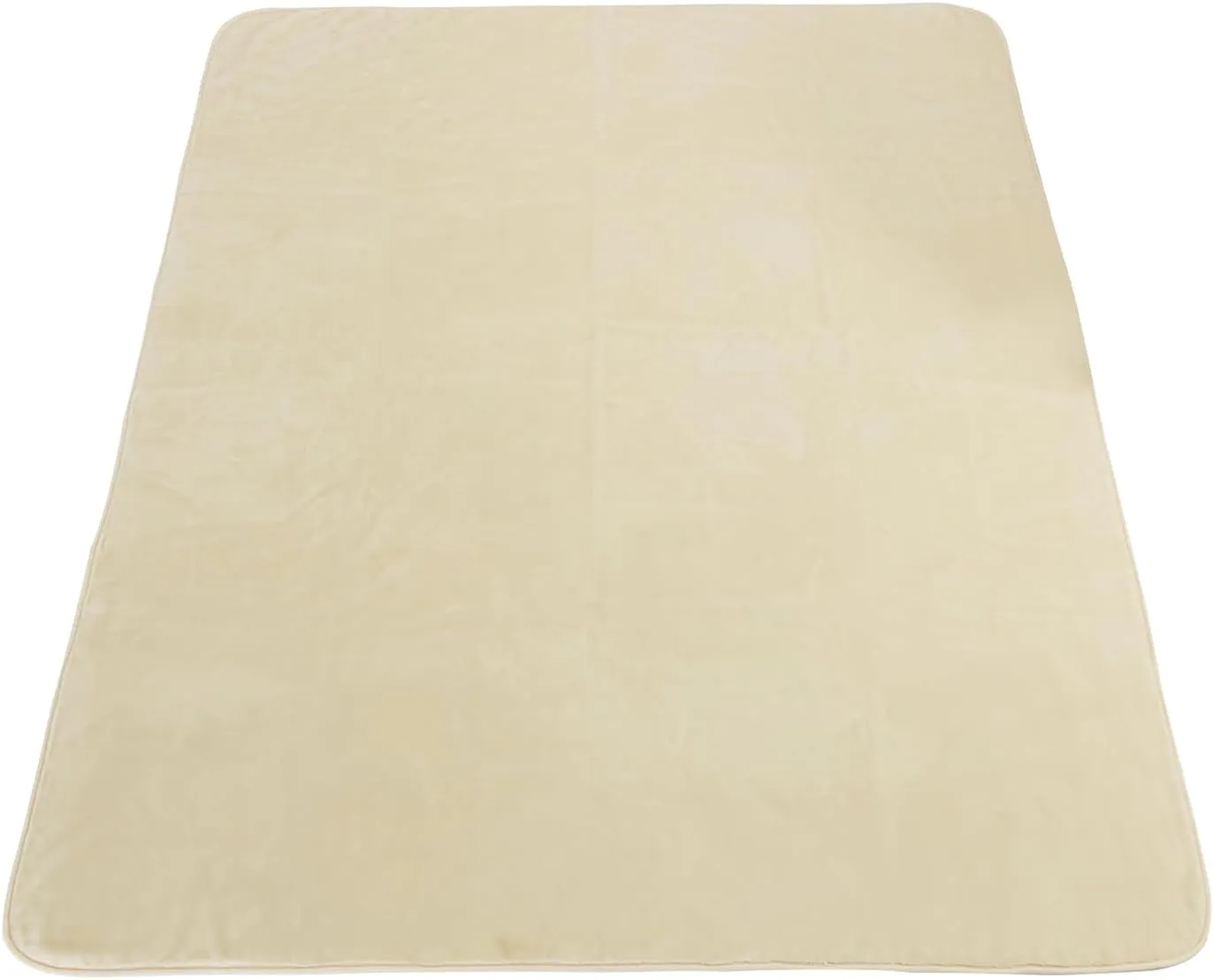 Chezmoi Collection Heavy Single Ply 12.2 Lbs Oversized Korean Style Faux Mink Blanket, 750GSM Thick Silky Soft Plush Raschel Mink Blanket, 92" x 106" US King, Solid Beige