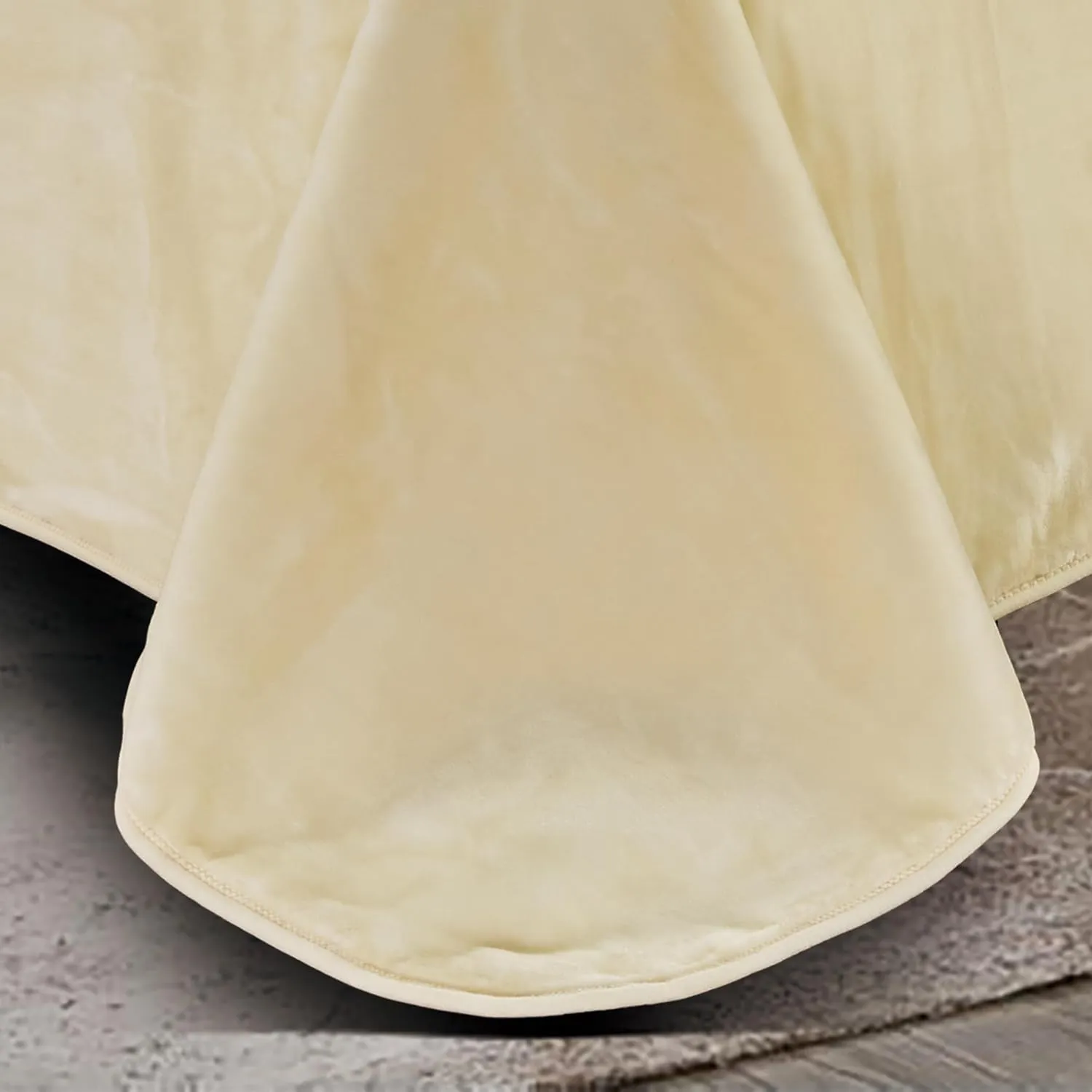Chezmoi Collection Heavy Single Ply 12.2 Lbs Oversized Korean Style Faux Mink Blanket, 750GSM Thick Silky Soft Plush Raschel Mink Blanket, 92" x 106" US King, Solid Beige