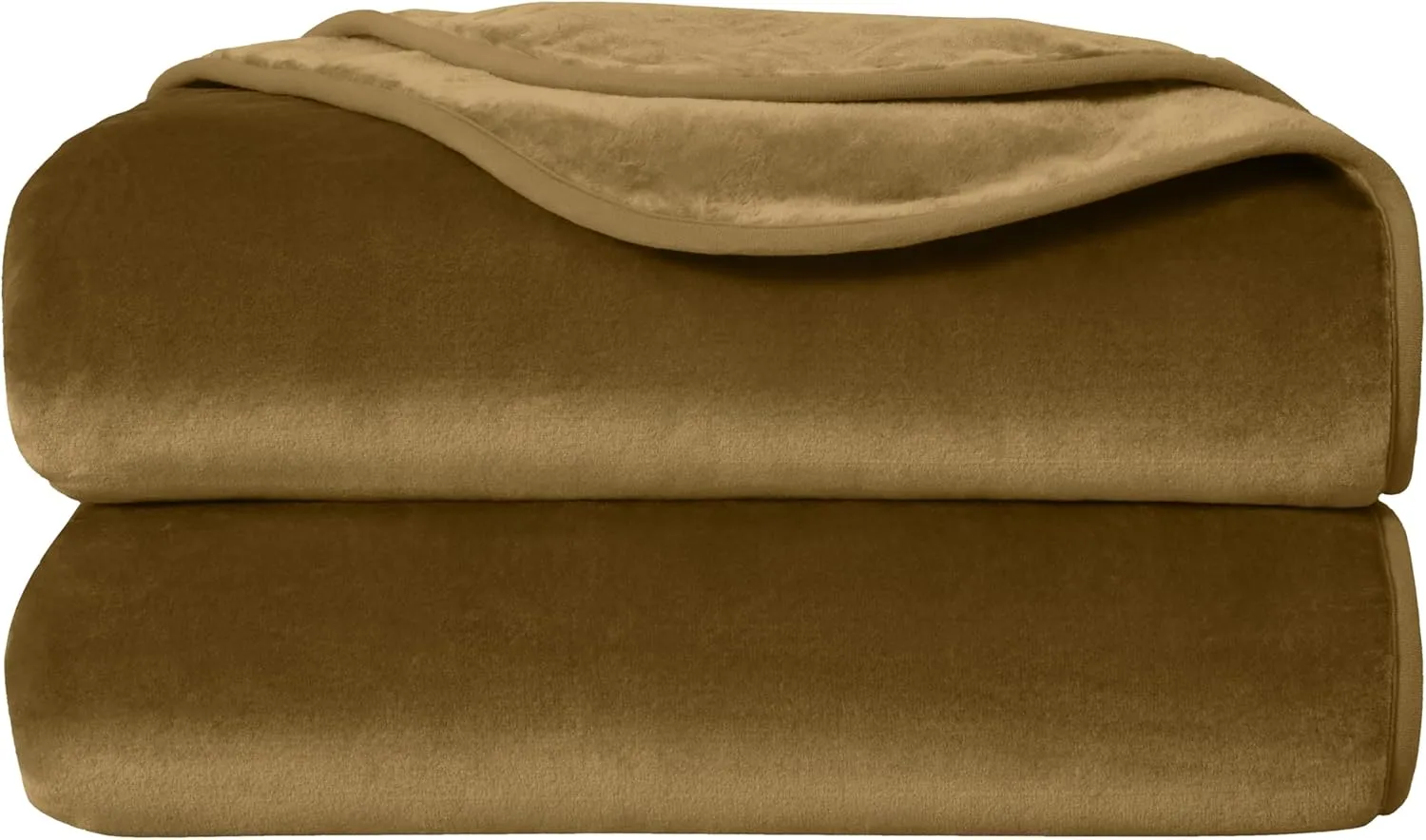 Chezmoi Collection Heavy Single Ply 9 Lbs Korean Style Faux Mink Blanket, 750GSM Thick Silky Soft Plush Raschel Mink Blanket, 85" x 95" King, Solid Toffee