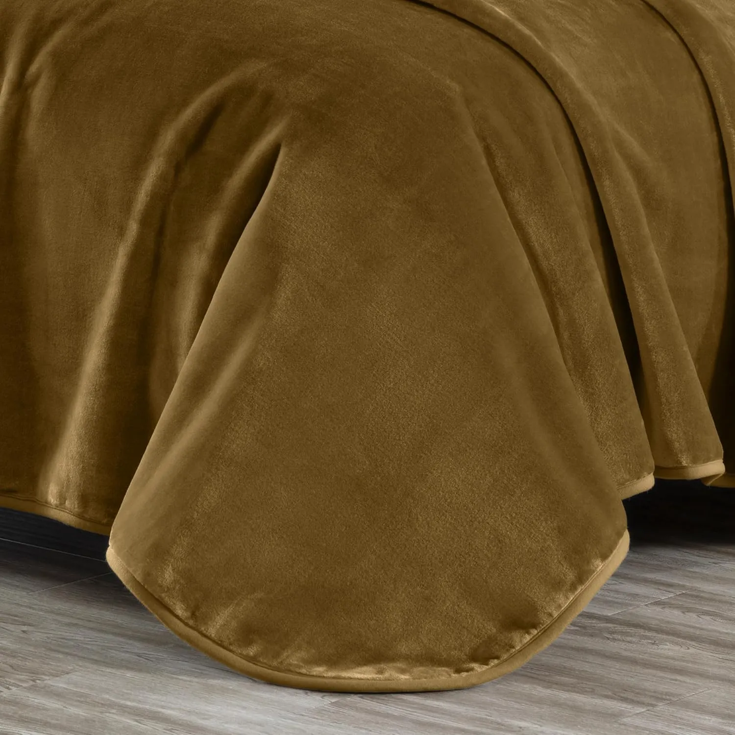 Chezmoi Collection Heavy Single Ply 9 Lbs Korean Style Faux Mink Blanket, 750GSM Thick Silky Soft Plush Raschel Mink Blanket, 85" x 95" King, Solid Toffee