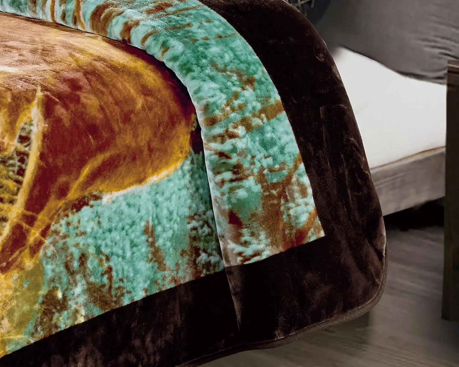 Chezmoi Collection Heavy Single Ply 9 Lbs Korean Style Faux Mink Blanket, Reversible 750GSM Thick Silky Soft Plush Raschel Mink Blanket, 85" x 95" King, Deers