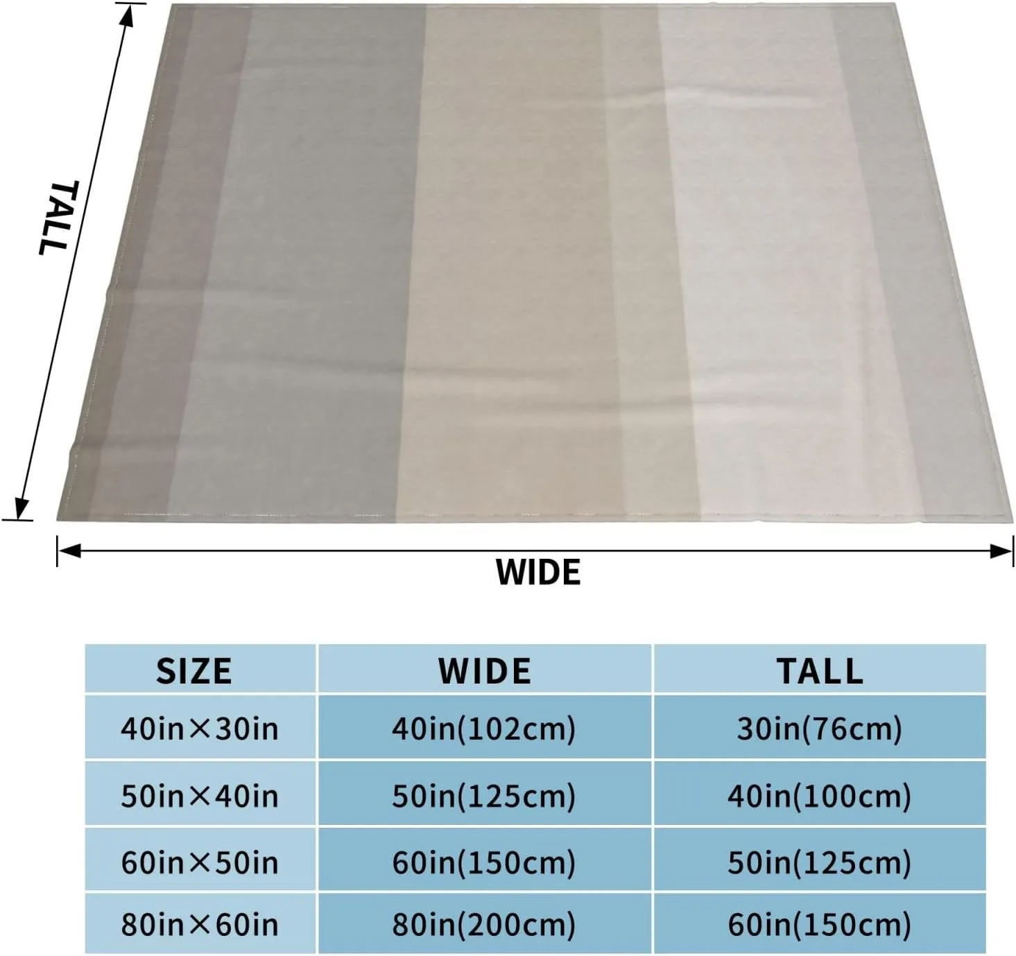 Chic Taupe, Cream and Gray Striped 80"X60" Flannel Blanket - 100% Soft Polyester, Lightweight and Warm, Suitable for Families, Camping, Travel