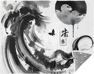 CHIFIGNO Abstract Wave Ink Outdoor Blankets, Blanket for Men, Insulated Blankets for Outside, Insulation Blanket
