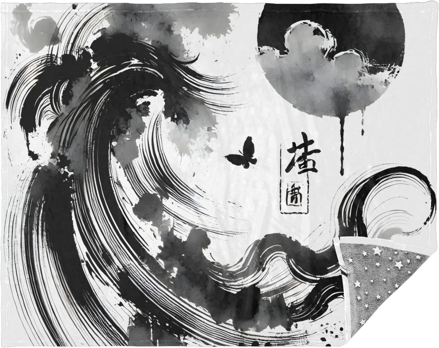 CHIFIGNO Abstract Wave Ink Outdoor Blankets, Blanket for Men, Insulated Blankets for Outside, Insulation Blanket