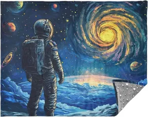 CHIFIGNO Astronaut Space Blue Travel Throw, Blanket for Men, Insulated Blankets for Outside, Picnic Blanket