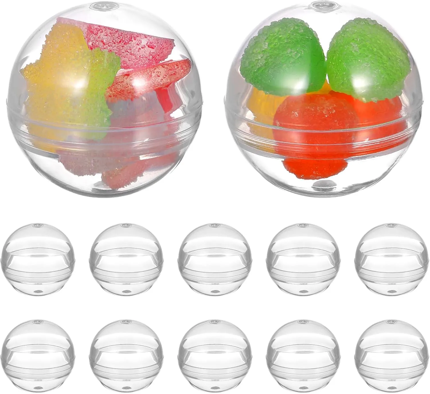 Ciieeo 100pcs Transparent Shell Clear Multi-Purpose Empty Ball - Tiny Round Gumball Machine Replacement Surprise Plastic Child