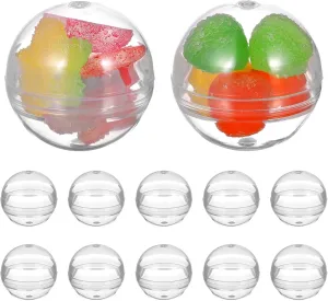 Ciieeo 100pcs Transparent Shell Clear Multi-Purpose Empty Ball - Tiny Round Gumball Machine Replacement Surprise Plastic Child