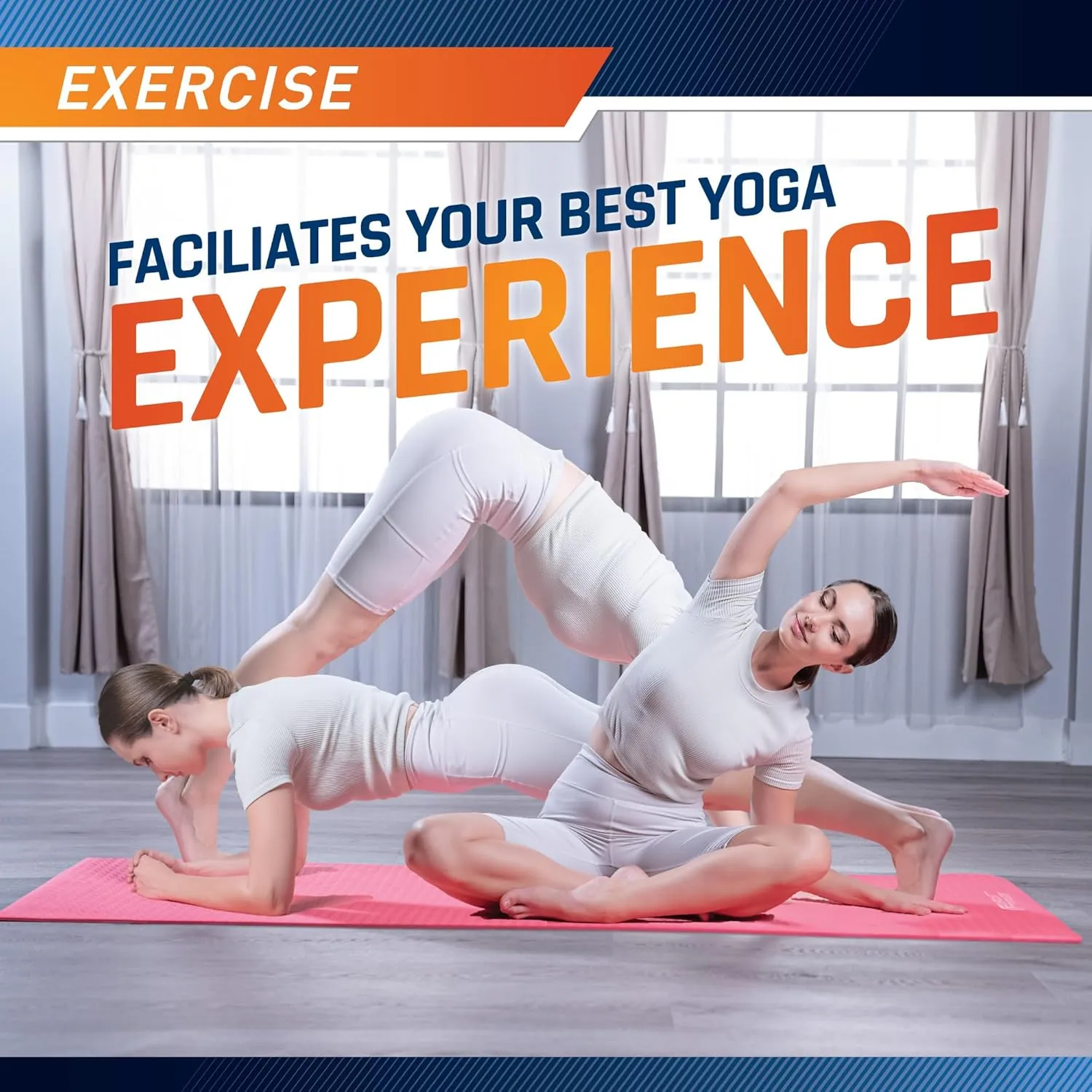 Circuit Fitness by Marcy Non-Slip Multi-Purpose Exercise Yoga Mats with Carrying Strap Multi-Thickness, Multi-Color Options