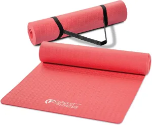 Circuit Fitness by Marcy Non-Slip Multi-Purpose Exercise Yoga Mats with Carrying Strap Multi-Thickness, Multi-Color Options