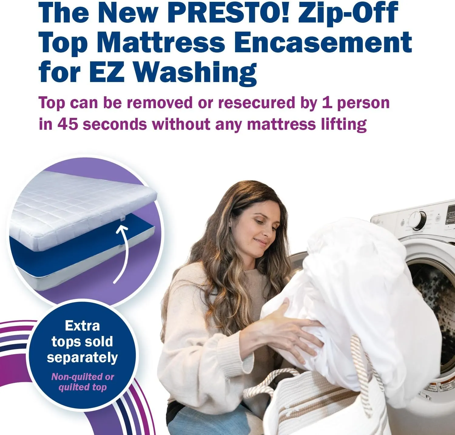 CleanRest Presto! Zip-Off Quilted Top Mattress Encasement – Hypoallergenic, Waterproof, Bed Bug Proof Protector – Twin