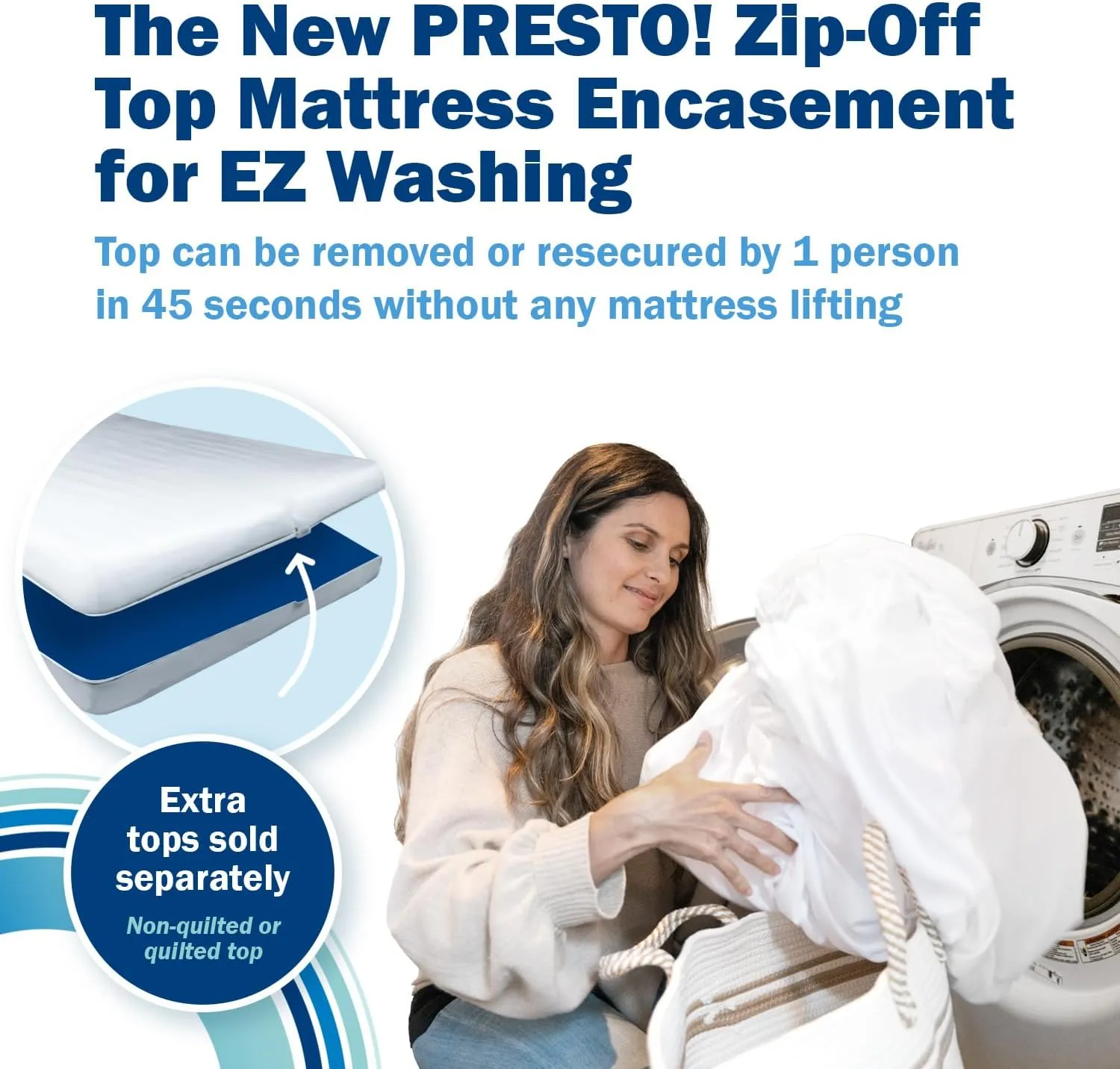 CleanRest Presto! Zip-Off Top Mattress Encasement – Hypoallergenic, Waterproof, Bed Bug Proof Protector – Twin XL