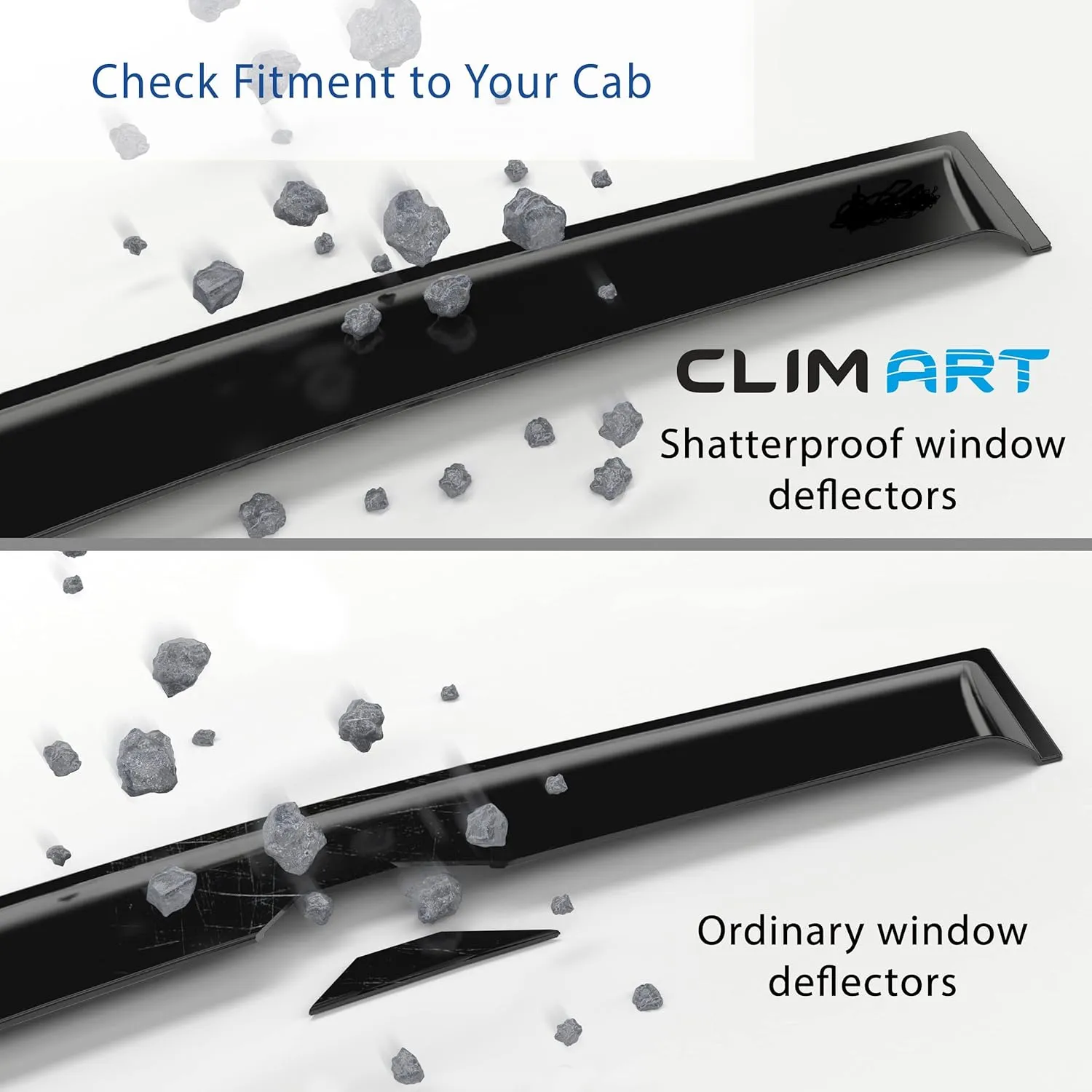 CLIM ART Incredibly Durable Rain Guards for Honda Pilot 2016-2022, Original Tape-on Window Deflectors, Vent Deflector, Window Visors, Car Accessories, 6pcs. - 516140