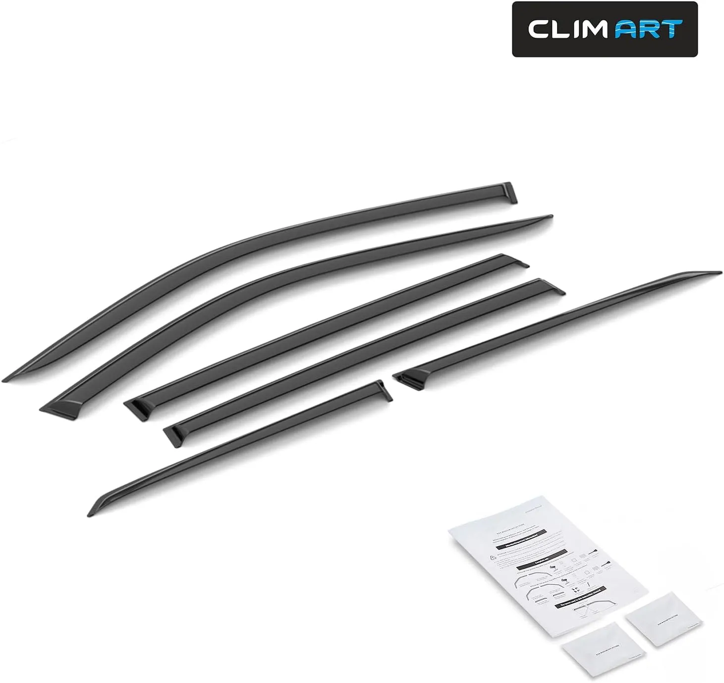 CLIM ART Incredibly Durable Rain Guards for Honda Pilot 2016-2022, Original Tape-on Window Deflectors, Vent Deflector, Window Visors, Car Accessories, 6pcs. - 516140