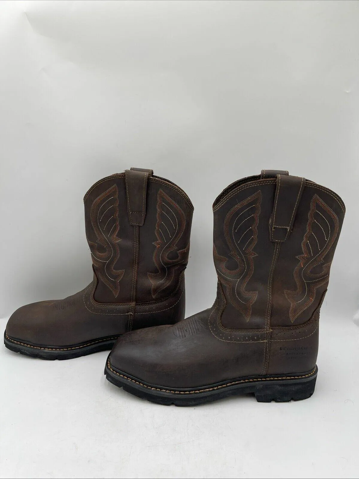 Cody James Men's Waterproof Pull On Work Boot Composite Toe Brown Size 11D - Very Good