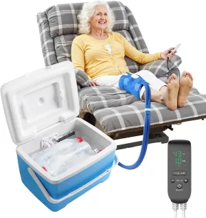 Cold Therapy Machine for Knee After Surgery - Ice Machine System with Timer & Temp Control, 12-Hour Ice Retention with 9Qt Fridge-Grade Cooler, Portable Quiet Pump for Home & Bedrest
