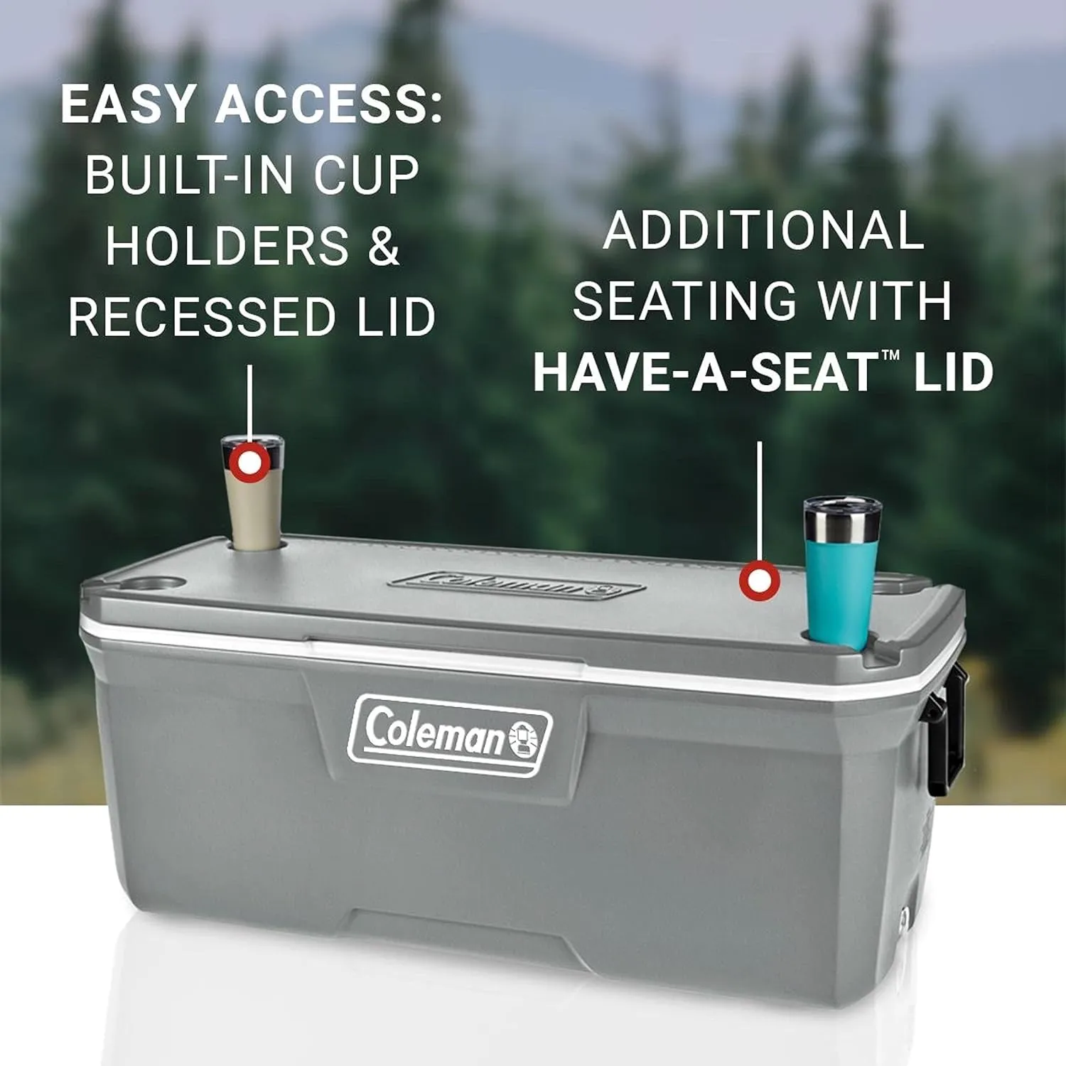 Coleman Classic Series Insulated Portable Cooler, Leak-Resistant Outdoor Hard Cooler Keeps Ice up to 5 Days, 52/70/120/150 Quart