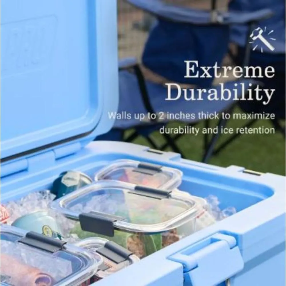Coleman Pro 55qt Wheeled Ultra-Light Premium Hard Cooler, Extra-Thick Insulation Keeps Ice up to 5 Days, 92-Can Capacity, Heavy-Duty Wheels