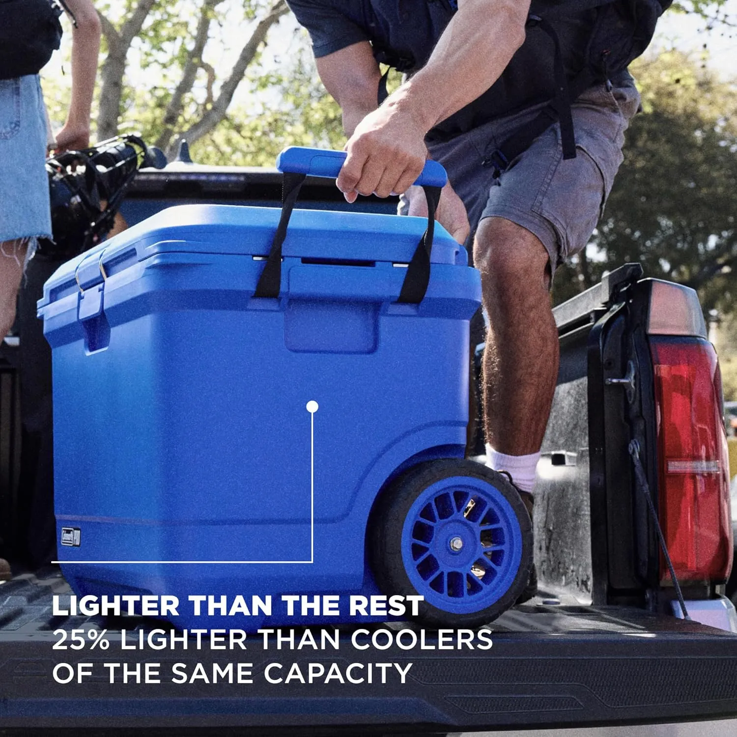 Coleman Pro 55qt Wheeled Ultra-Light Premium Hard Cooler, Extra-Thick Insulation Keeps Ice up to 5 Days, 92-Can Capacity, Heavy-Duty Wheels