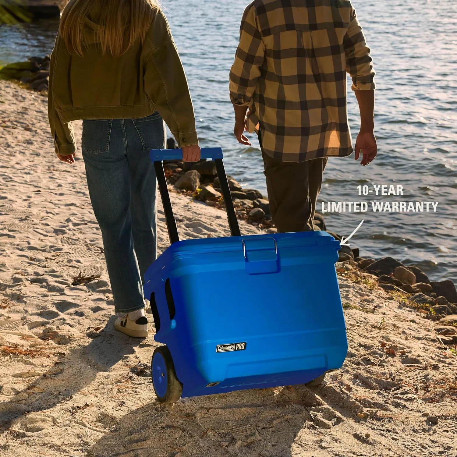 Coleman Pro 55qt Wheeled Ultra-Light Premium Hard Cooler, Extra-Thick Insulation Keeps Ice up to 5 Days, 92-Can Capacity, Heavy-Duty Wheels