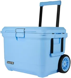 Coleman Pro 55qt Wheeled Ultra-Light Premium Hard Cooler, Extra-Thick Insulation Keeps Ice up to 5 Days, 92-Can Capacity, Heavy-Duty Wheels