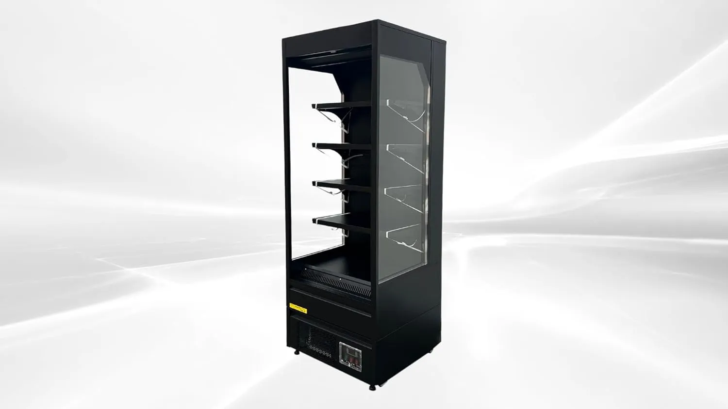 Commercial Open Air Curtain Refrigerator, ETL Grab Showcase Vertical Display Merchandiser Fridge Cooler Merchandiser, Multideck Plugin Chiller 9.1 cu.ft. Cooler, Restaurant