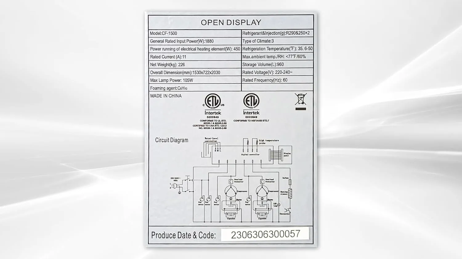 Commercial Vertical Open Air Display Refrigerator, ETL Merchandiser, Fridge Cooler, Grab And Go 60" W 33.9 cu.ft.