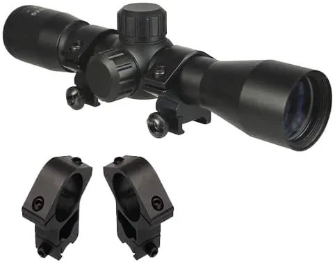 Compact 4x32 Aiming Scope with Dovetail Ring Mounts Fits Henry .22 US Survival Rifle