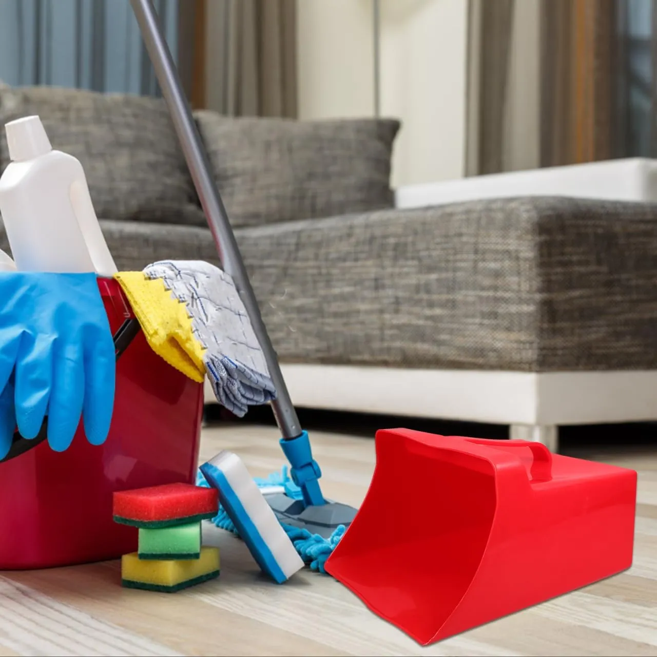 Compact Plastic Handheld Dustpan Portable Trash Can for Efficient Home Cleaning