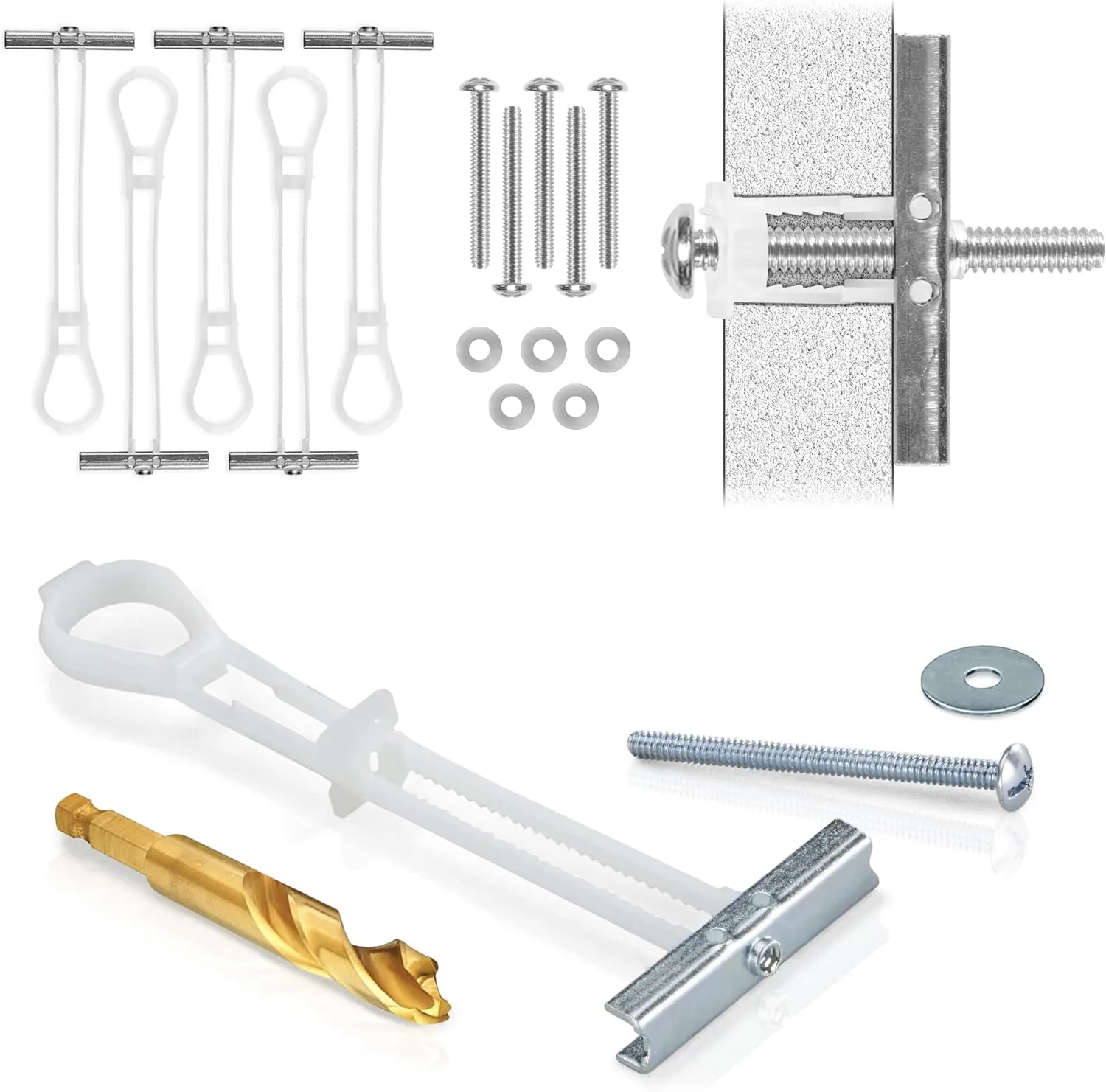 CondoMounts MSK8001 Steel Stud TV Mounting Kit | Metal Stud Anchors | TV Mount Metal Studs | Holds 200lbs on Steel Stud | Includes 6 Elephant Anchor (1/4) Set & 1-Pilot Head Titanium Drill Bit