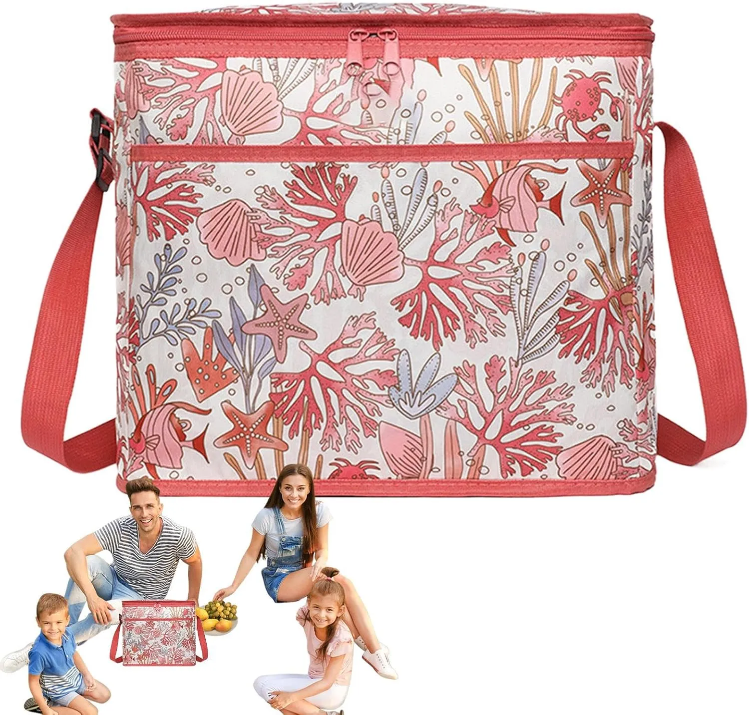 Cool Bag - Foldable Cooler Bag | 18L Foldable Picnic Food Container | Waterproof Multi-Functional Portable Soft Cooler Tote for Fishing Pool Hiking Travel Vacation Boating Car Trunk Camping