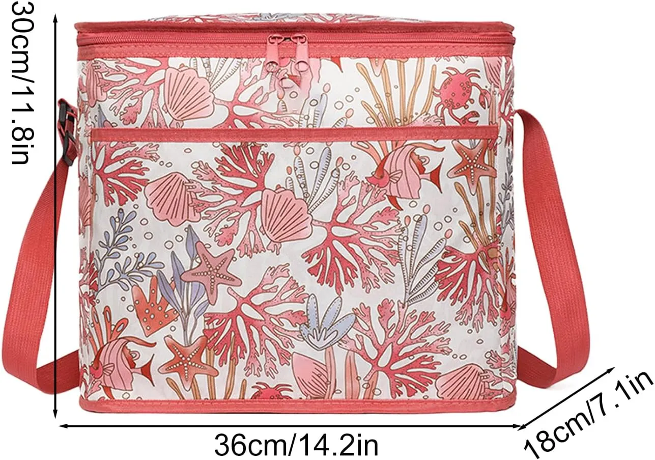 Cool Bag - Foldable Cooler Bag | 18L Foldable Picnic Food Container | Waterproof Multi-Functional Portable Soft Cooler Tote for Fishing Pool Hiking Travel Vacation Boating Car Trunk Camping