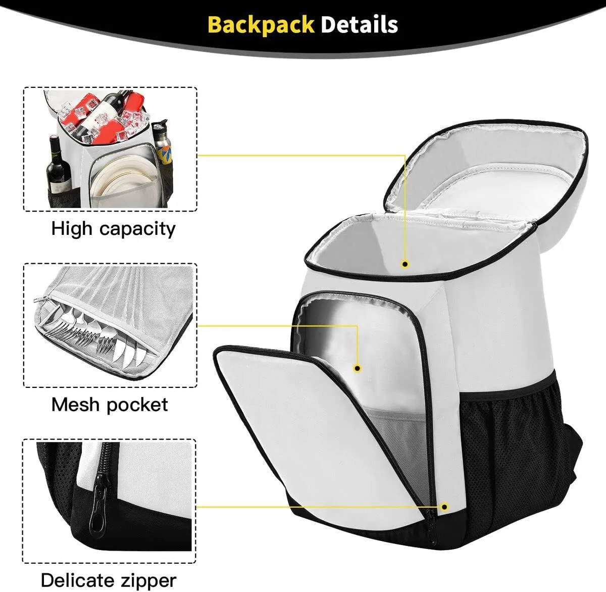 Cooler Backpack Leakproof Backpack Cooler Insulated Lunch Cooler Bag 30 Cans Camping Coolers for Beach Camping Hiking