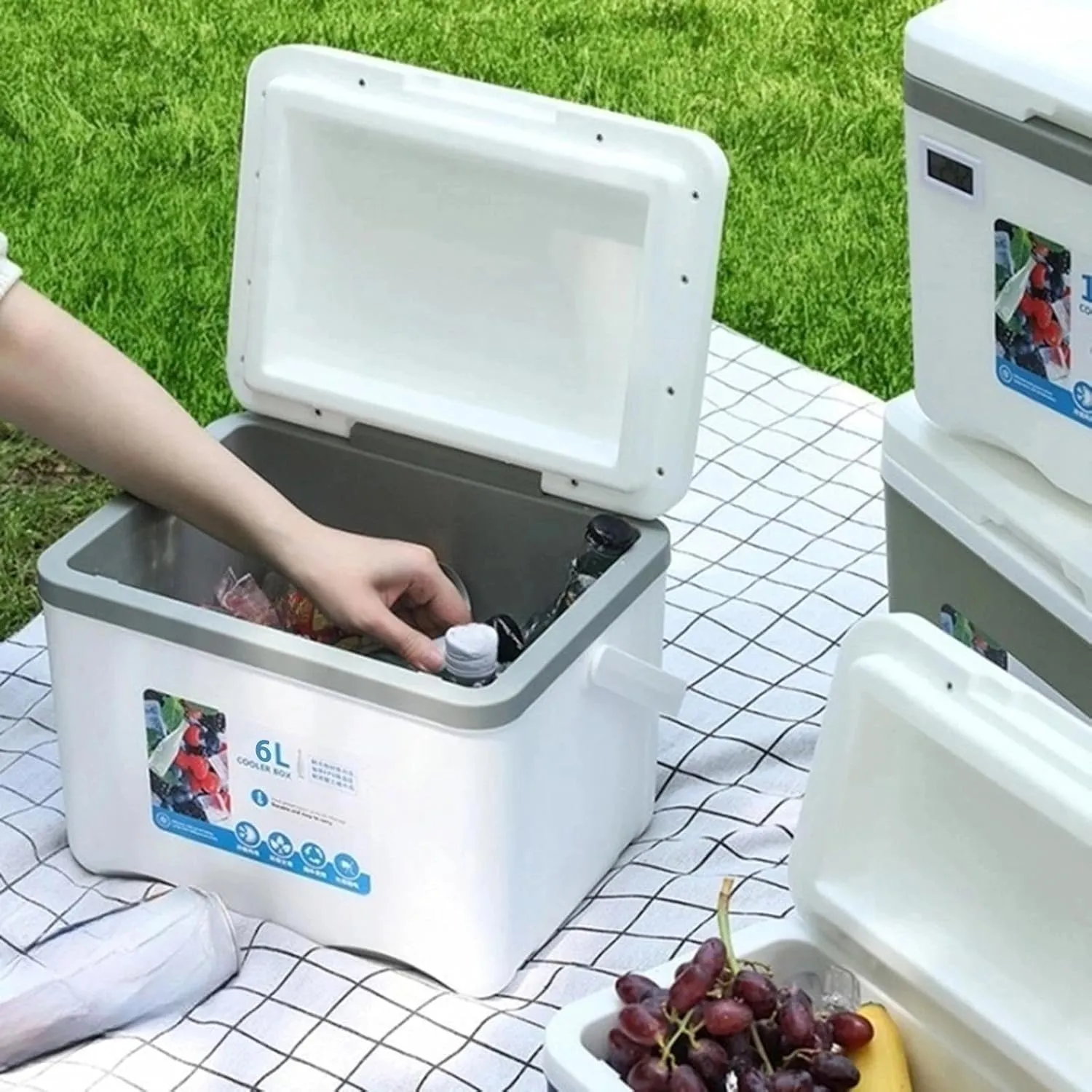 Cooler Insulated Box 6L Personal for Freeze/Hot Food Ice Chest Small Hard for Fishing Boat Camping Outdoor