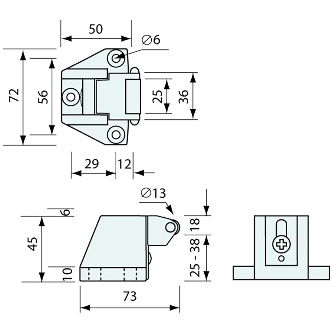 Cooler Latch Flush Strike Chrome