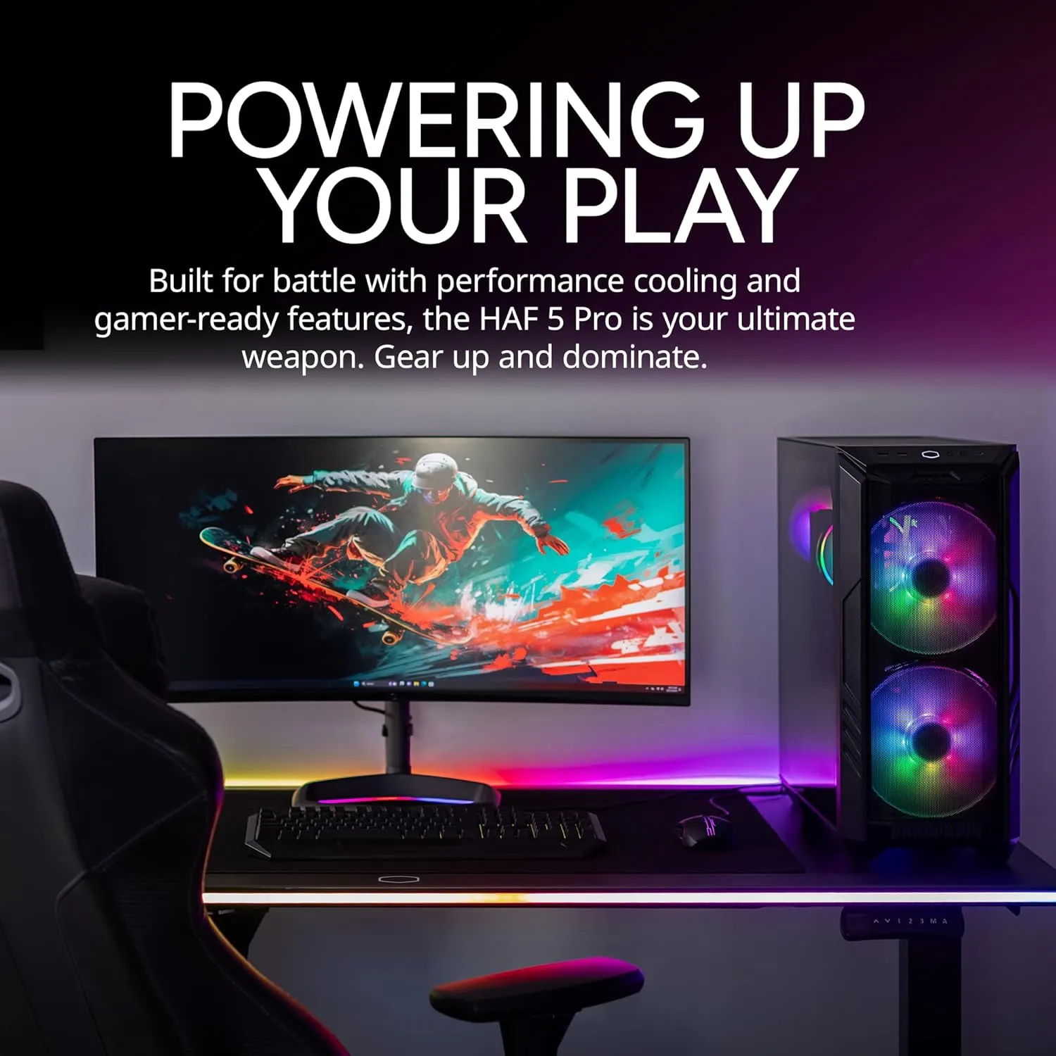Cooler Master HAF 5 Pro AMD RYZEN 7 7800X3D 4.2 GHz | RTX 5070 16GB | B650 Motherboard | 32GB (2x16GB) DDR5 6000MHz | 2TB Gen4 M.2 | WiFi | Windows 11 | Hyper 212 Halo Cooler Performance Gaming PC