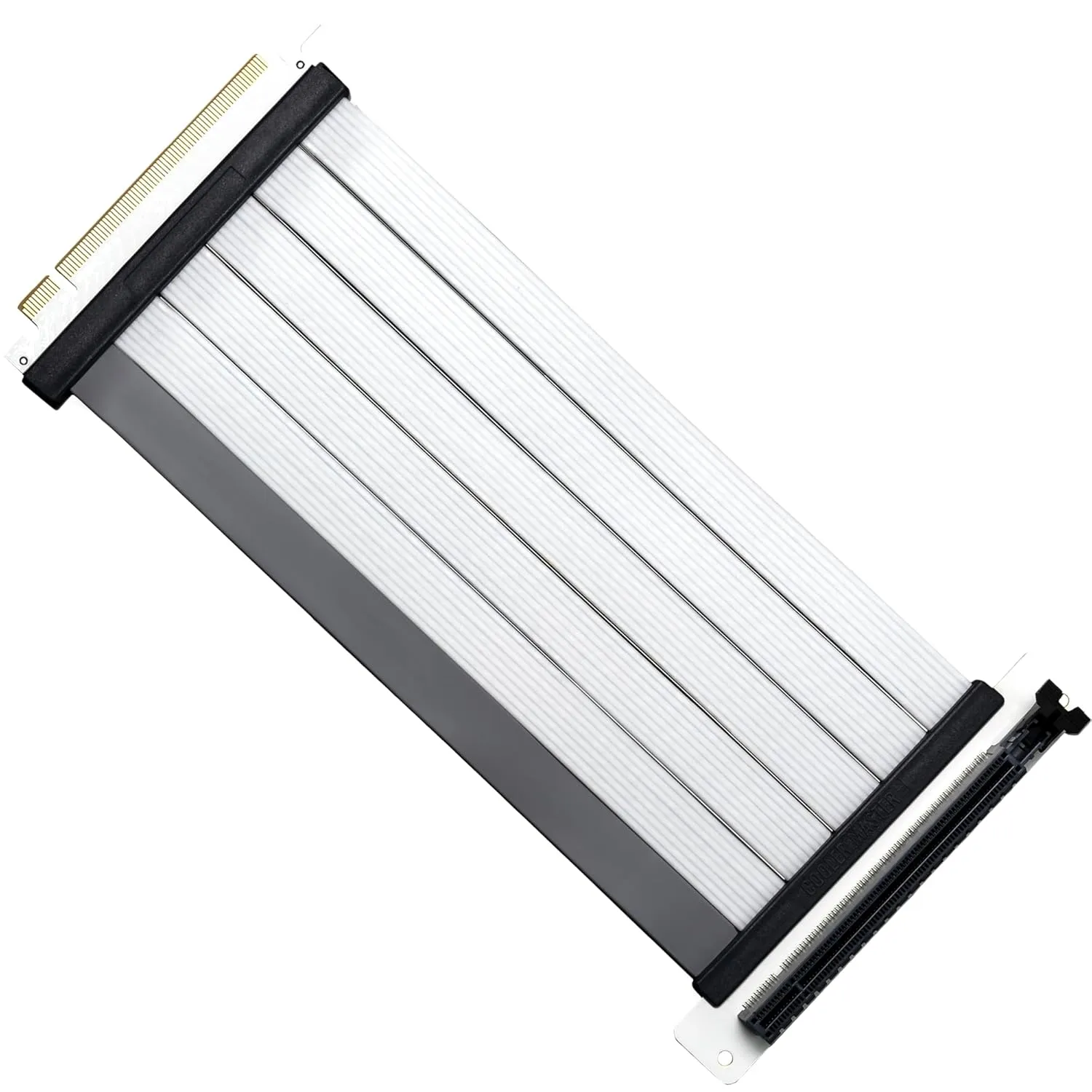 Cooler Master MasterAccessory Riser Cable PCIe 4.0 x16 200mm V2 White, PCIe 4.0 | Older Compatible, EMI shielded 30 AWG, TPE Cable Sleeves, Protective ABS Casing for GPU Card (MCA-U002R-WPCI40-200)