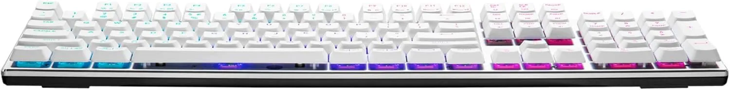 Cooler Master SK653 Wireless Bluetooth Silver/White Full Mechanical Low Profile Gaming Keyboard, Linear Red Switches, Customizable RGB, Ergonomic Design, Mac/Windows, QWERTY (SK-653-SKTR1-US)
